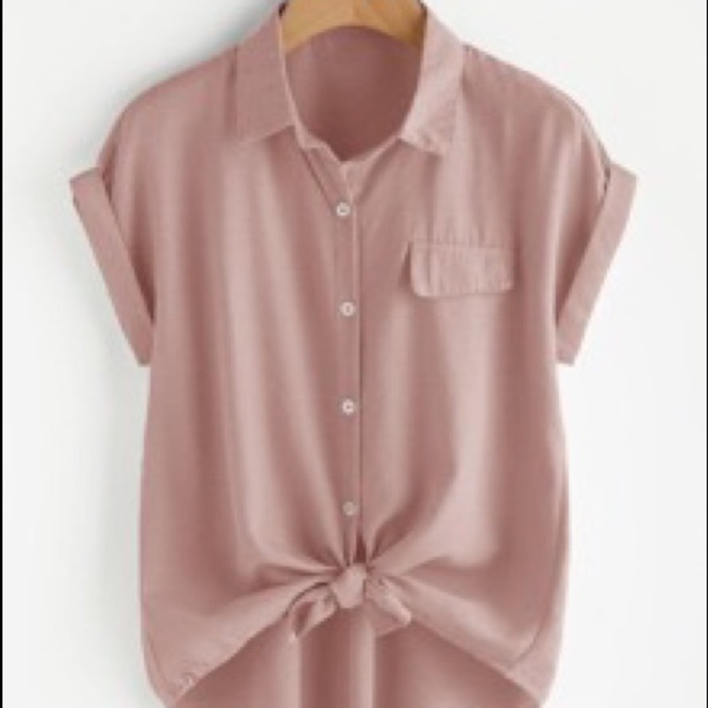 5X Pink Button Down Top